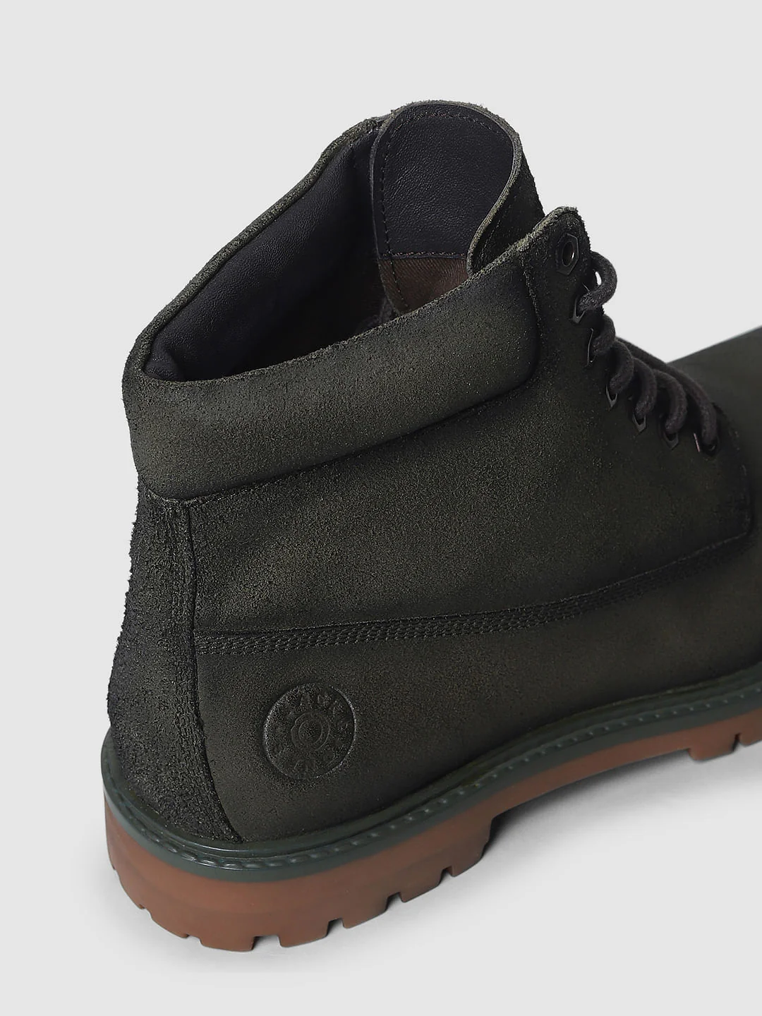 Green Vintage Washed Leather Boots - Image 7