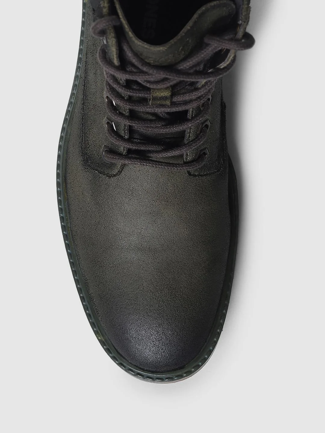 Green Vintage Washed Leather Boots - Image 8