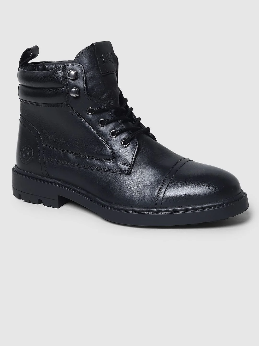 Black Vintage Leather Boots - Image 4