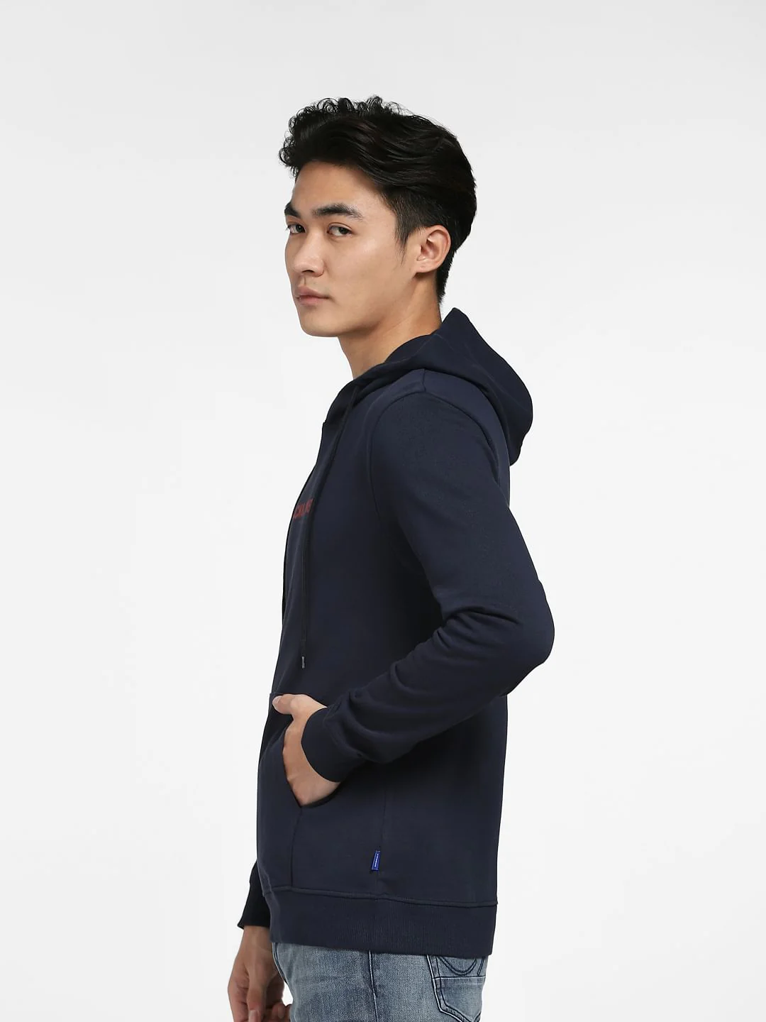 Navy Blue Hooded Sweatshirt - Image 3