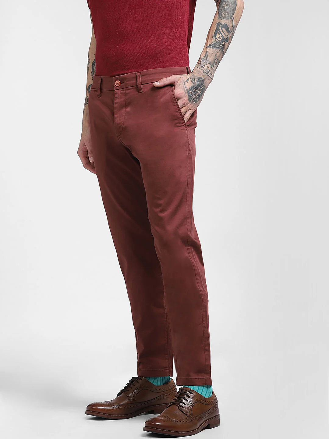 Red Mid Rise Pants - Image 3