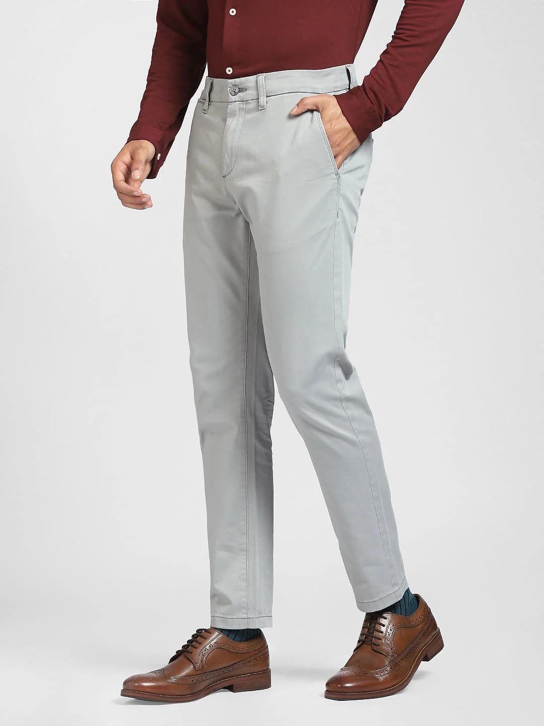 Grey Slim Fit Pants - Image 3