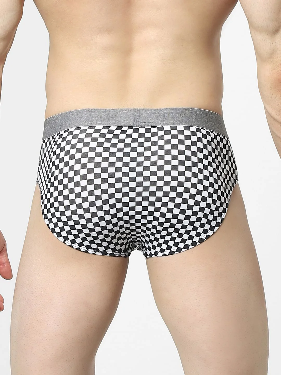White Chess Board Print Briefs - Image 3