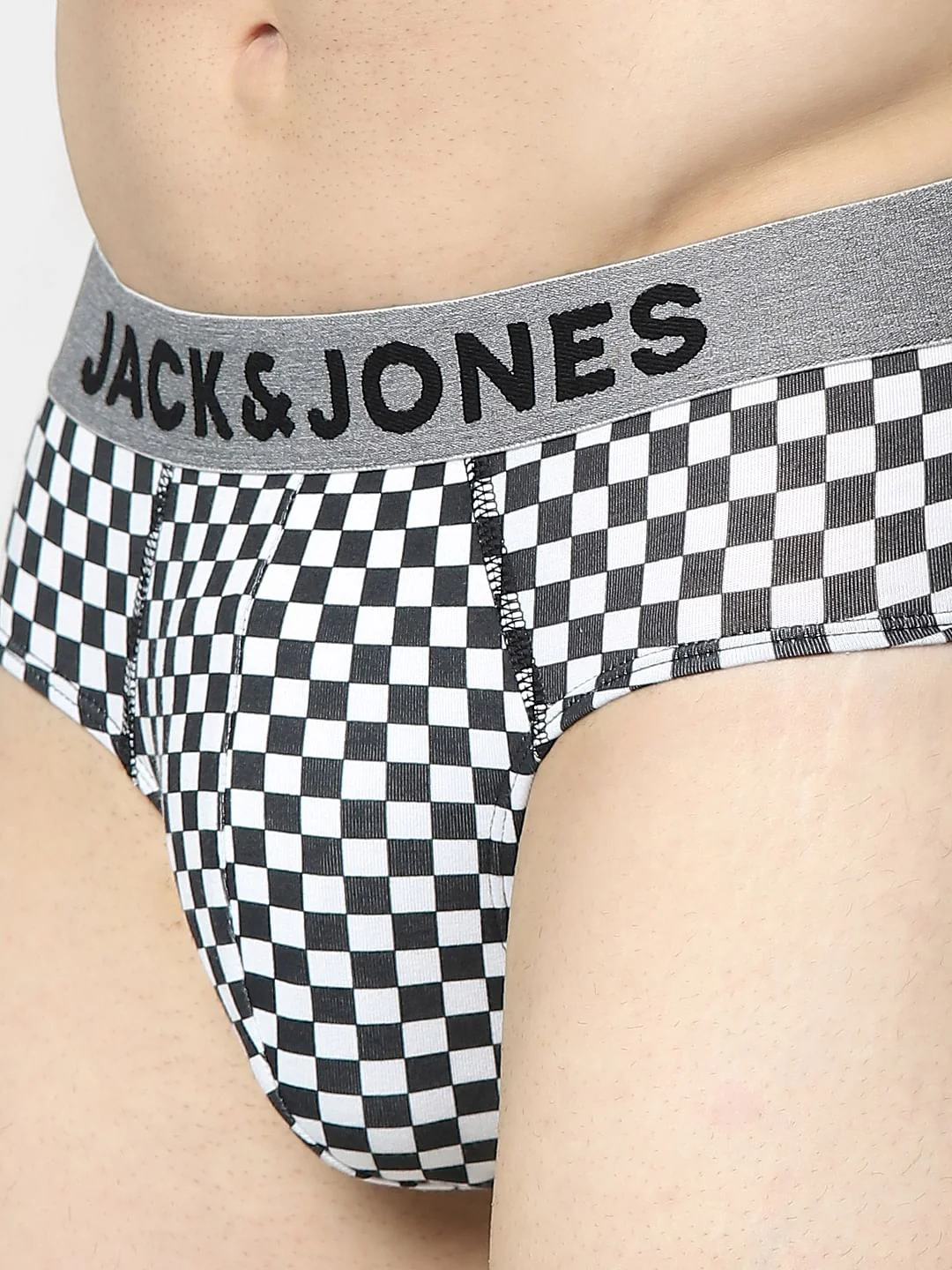 White Chess Board Print Briefs - Image 4