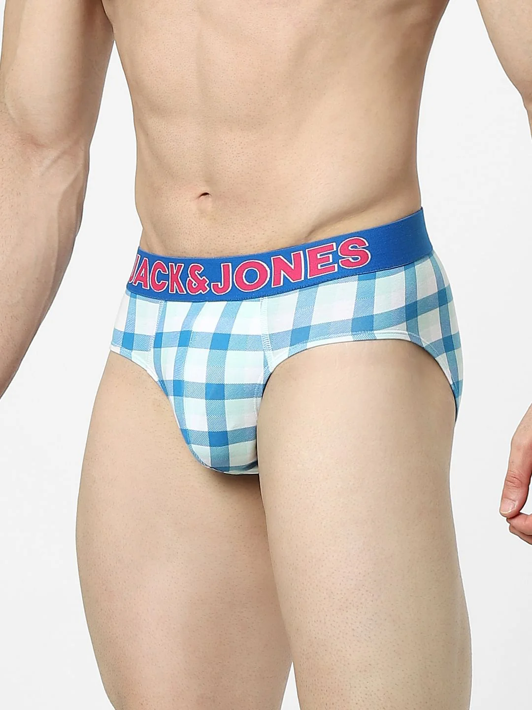 Blue Check Print Briefs - Image 2