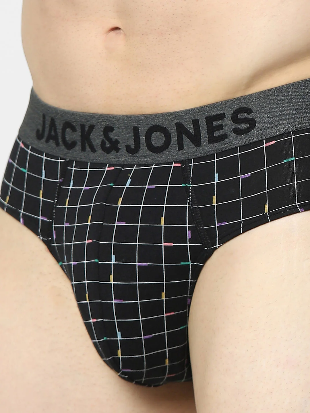 Black Check Print Briefs - Image 4