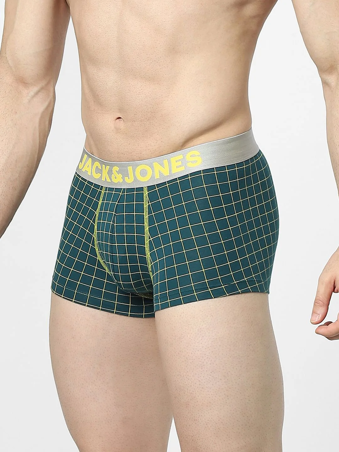 Dark Green Check Print Trunks - Image 2