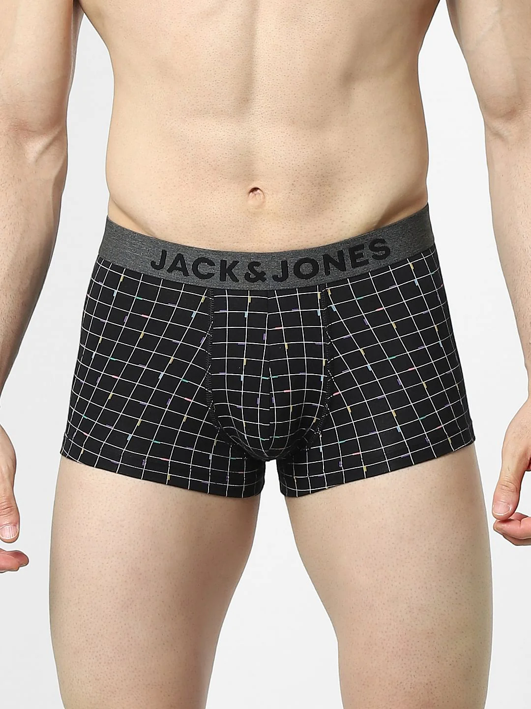 Black Check Print Trunks