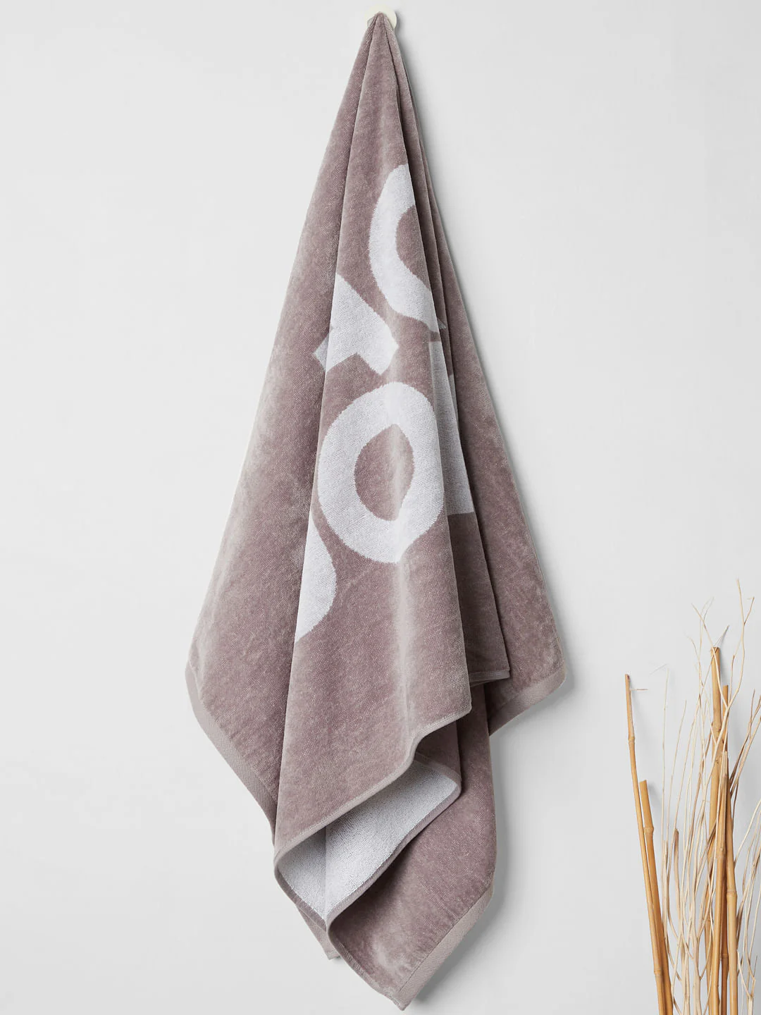 Grey Logo Print Towel - Image 2