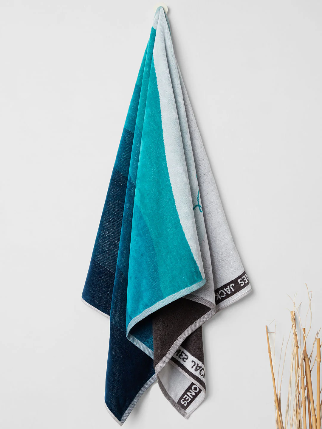 Turquoise Wave Print Towel - Image 2