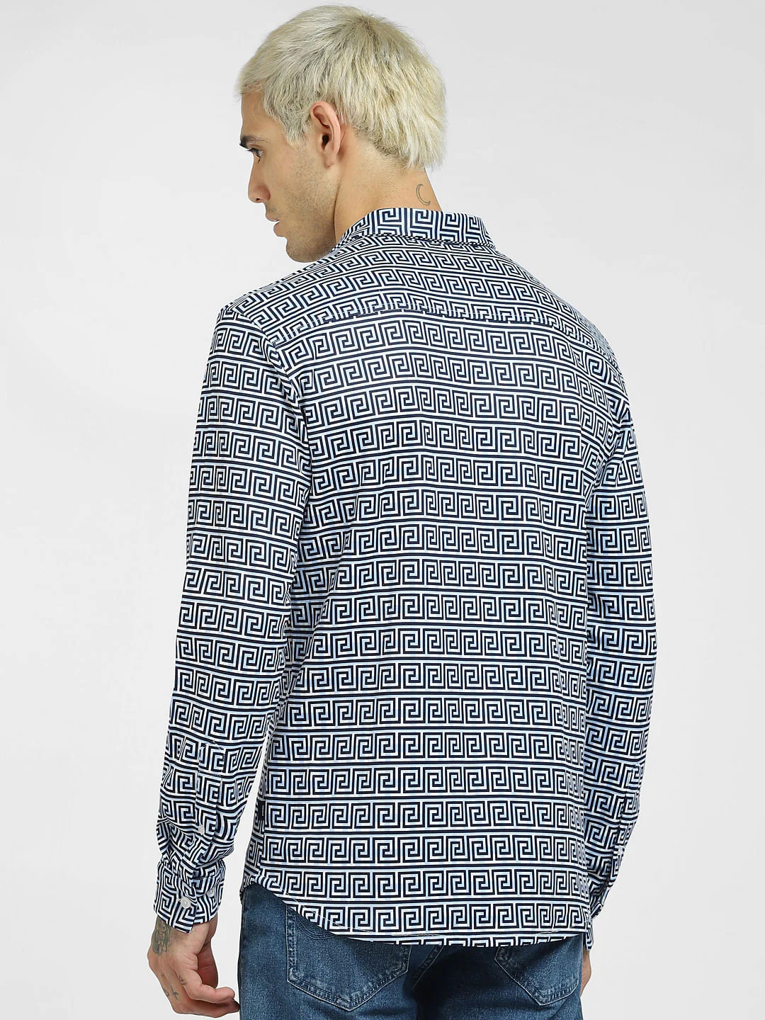 Green Printed Full Sleeves Shirt - Image 4