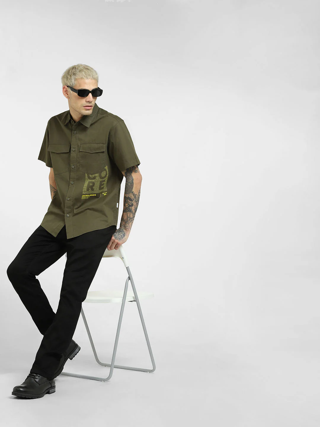 Green Oversized Half Sleeves Shirt