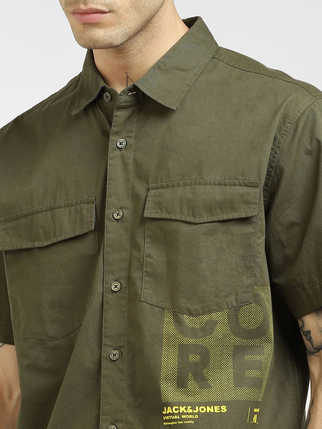 Green Oversized Half Sleeves Shirt - Image 5
