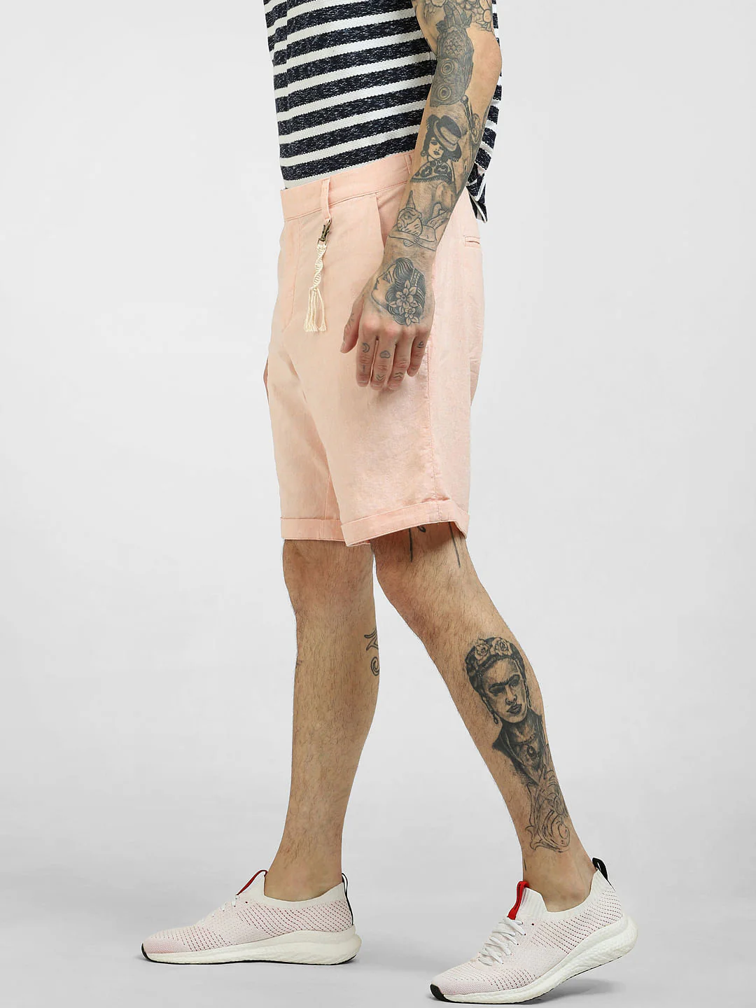 Peach Linen Shorts - Image 3