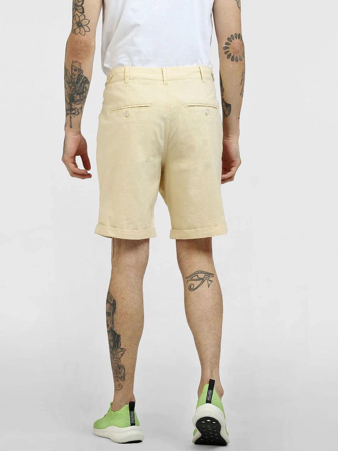 Yellow Linen Shorts - Image 4