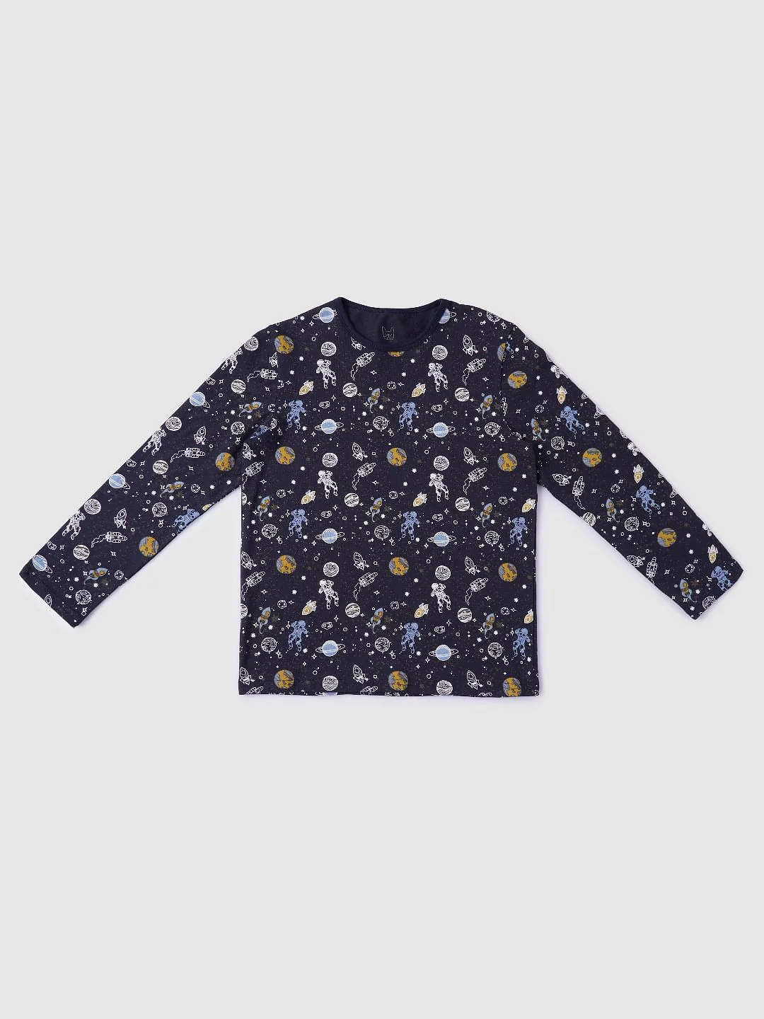 Boys Black Graphic Print T-shirt & Pyjama Night Suit Set