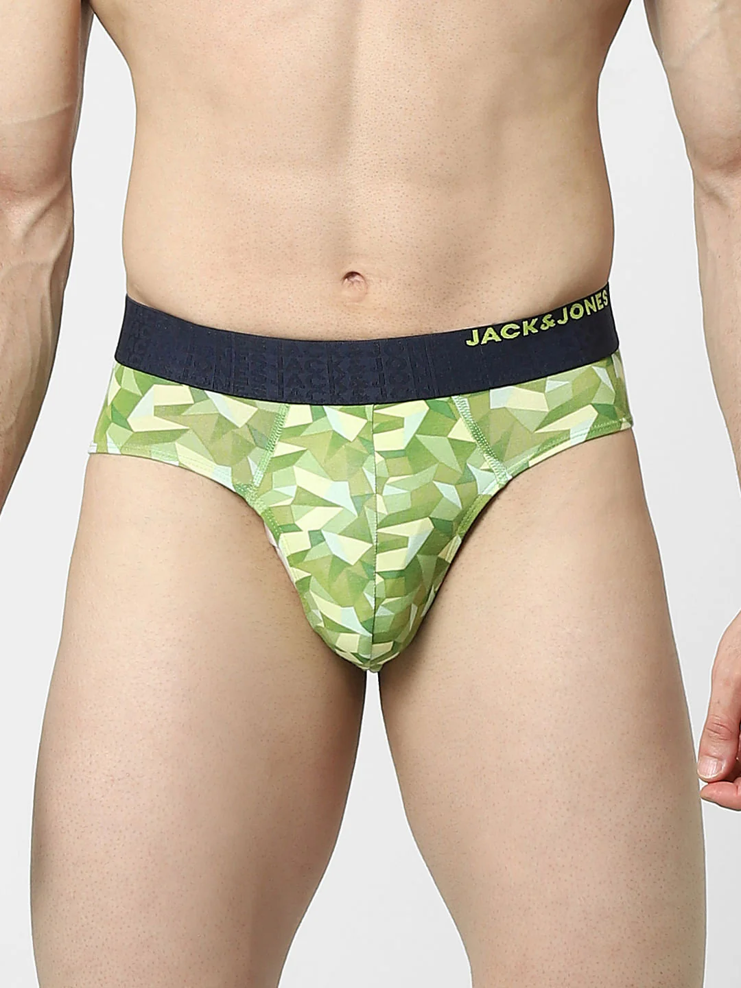 Green Abstract Print Briefs