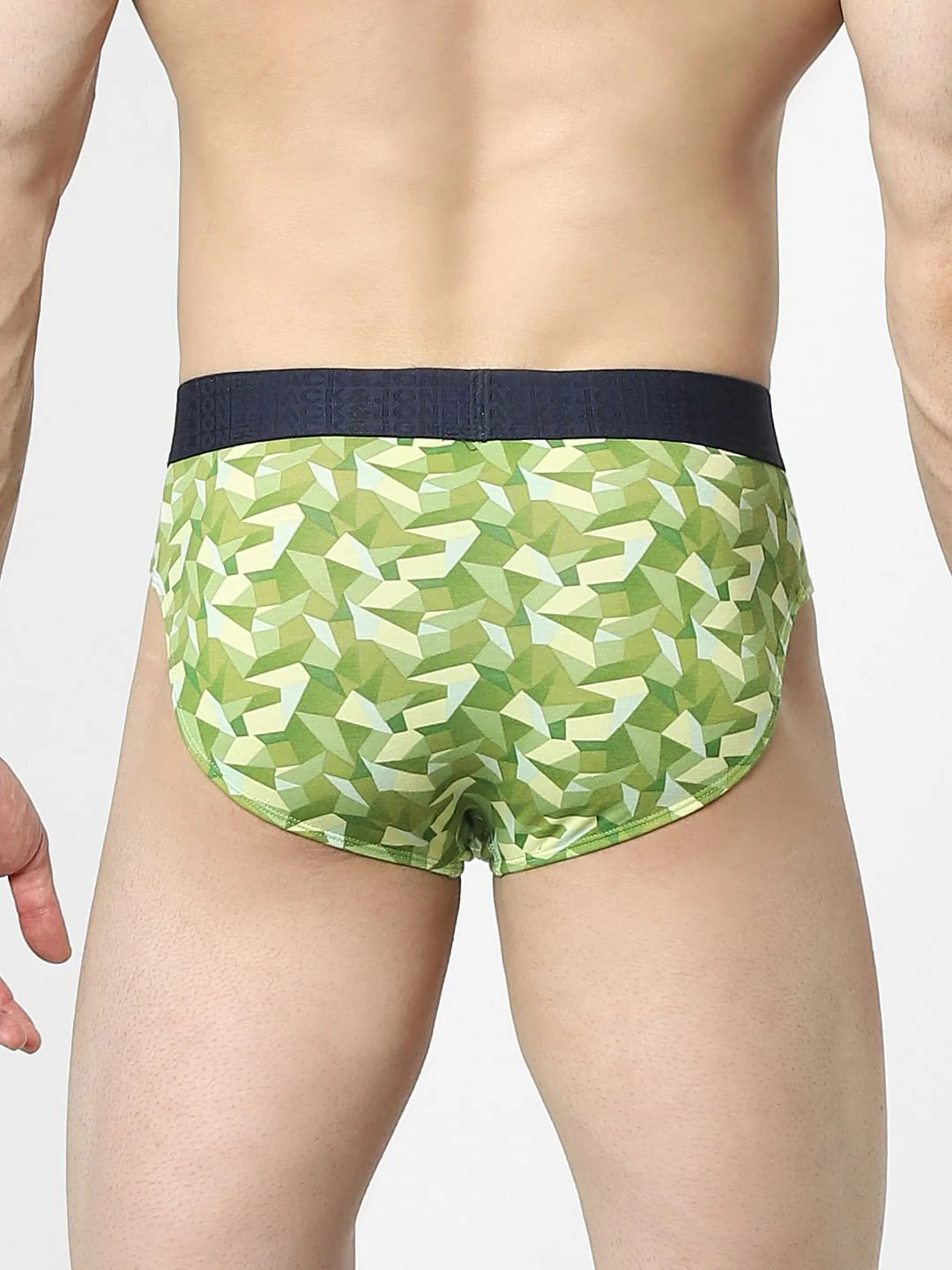 Green Abstract Print Briefs - Image 3