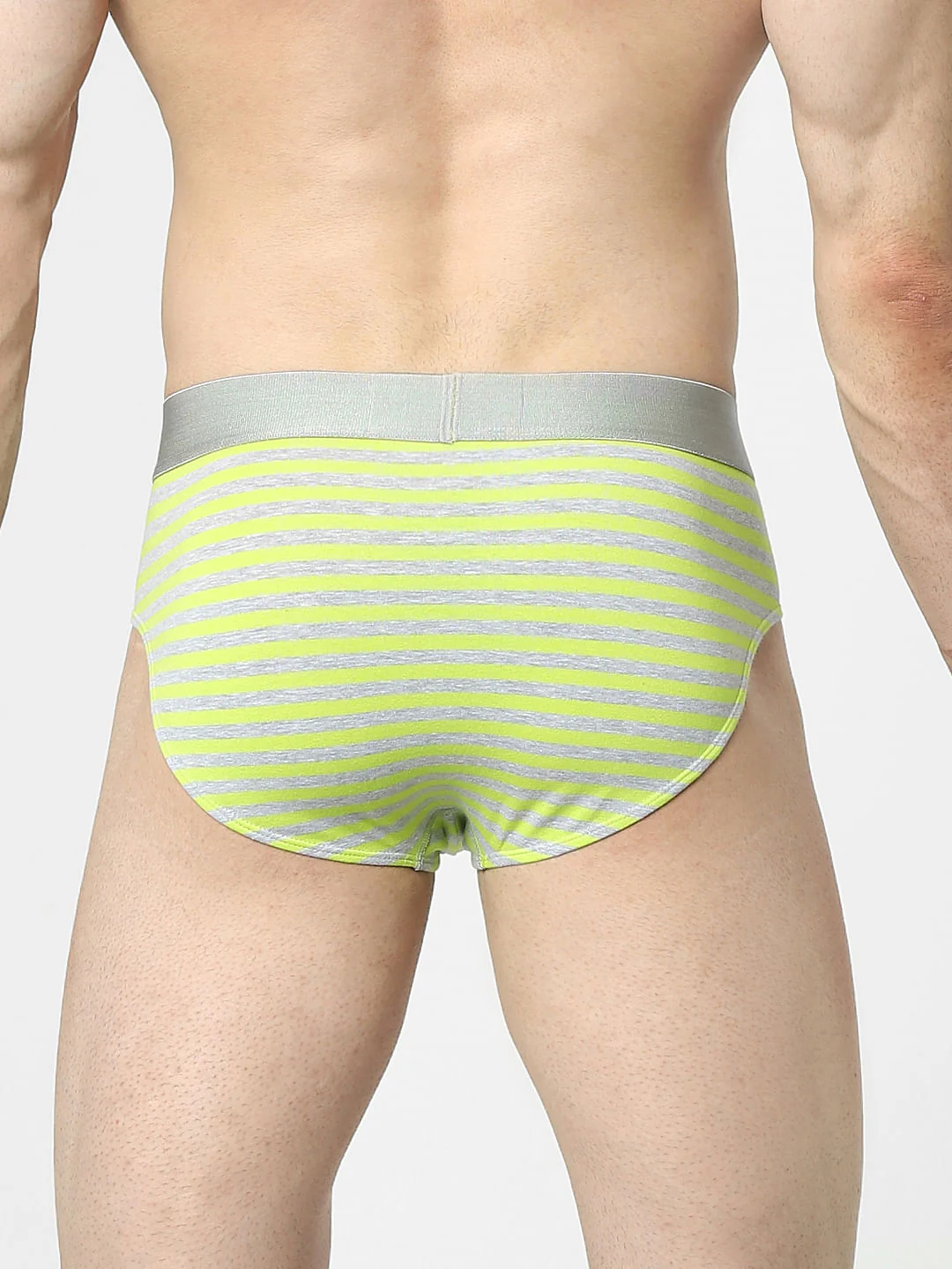 Neon Yellow Striped Briefs - Image 3