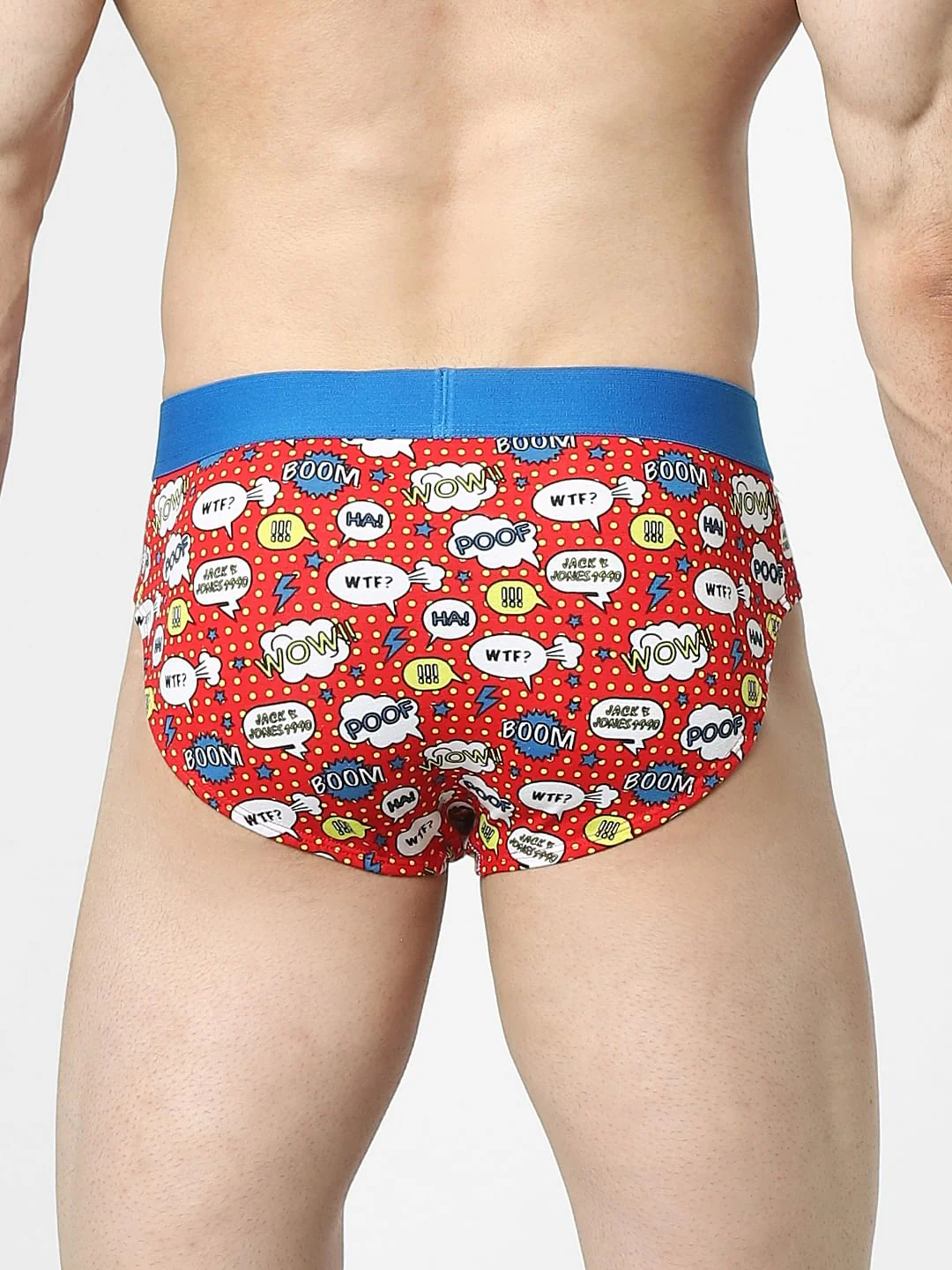 Red Comic Strip Print Briefs - Image 3