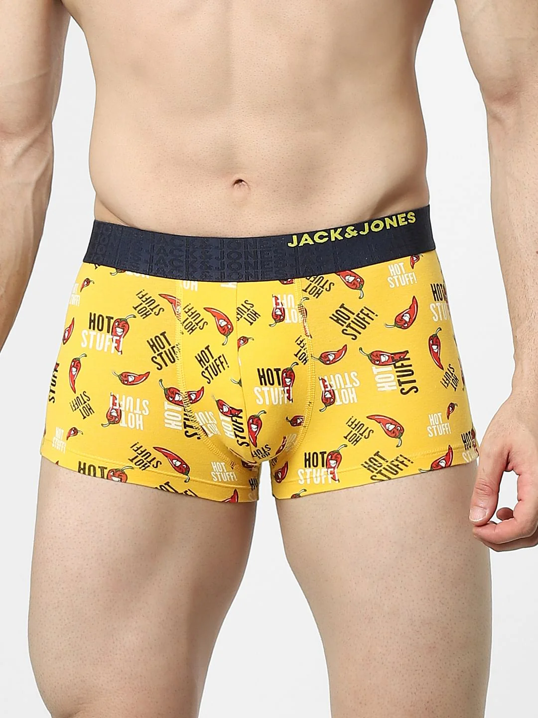Yellow Graphic Print Trunks