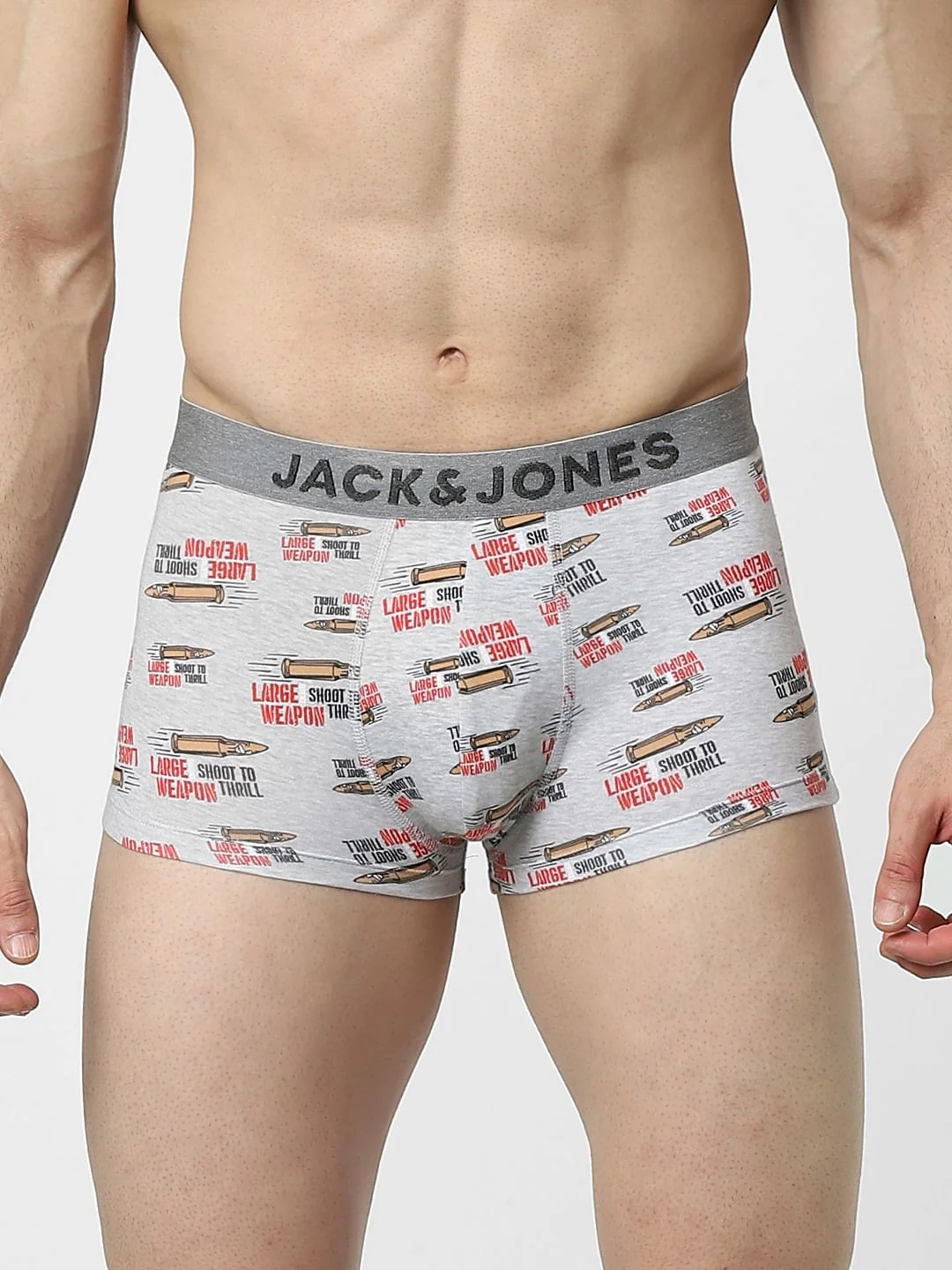Grey Graphic Print Trunks