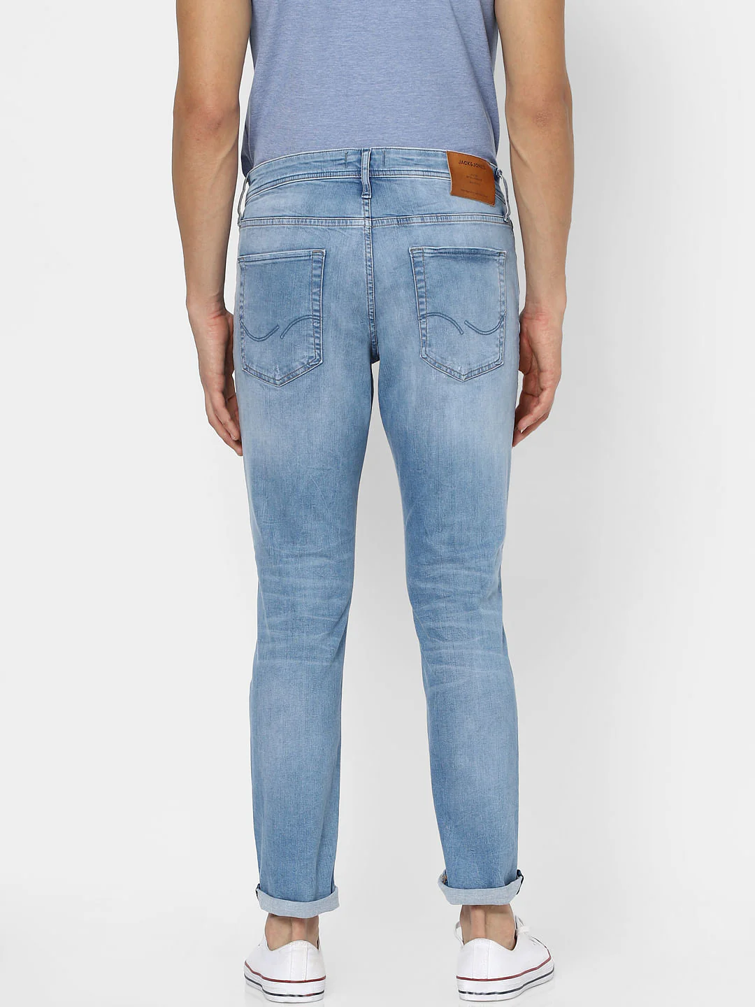 Blue Low Rise Organic Cotton Torn Slim Fit Jeans - Image 4