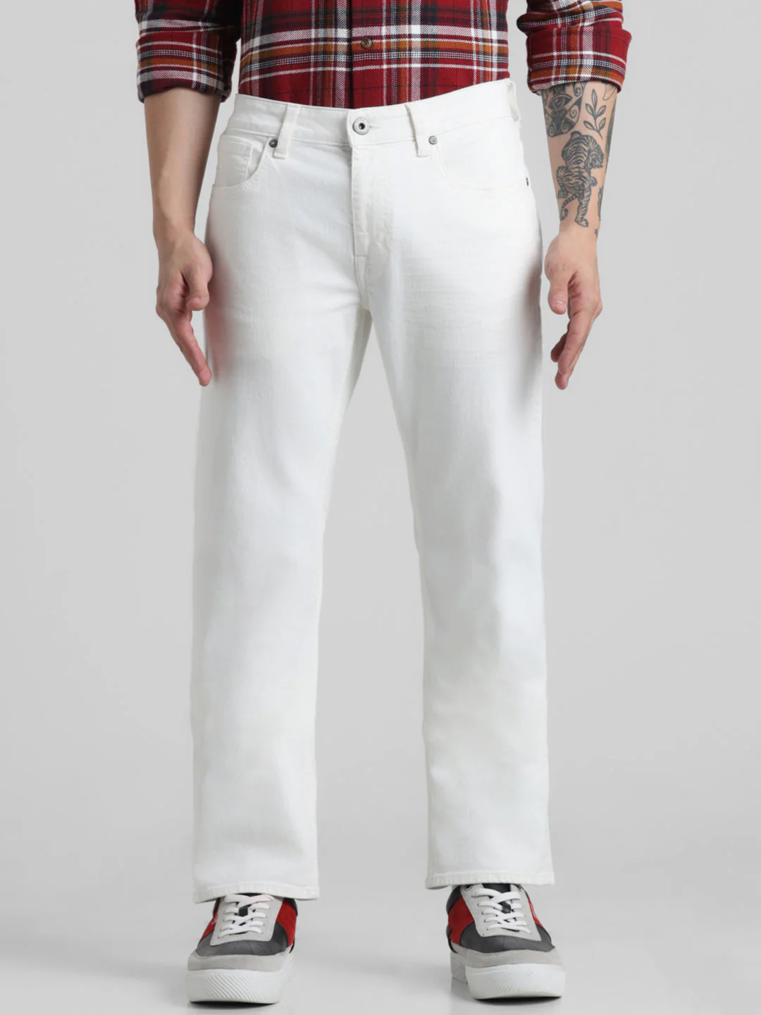 Low Rise Regular Fit Jeans - White - Image 7