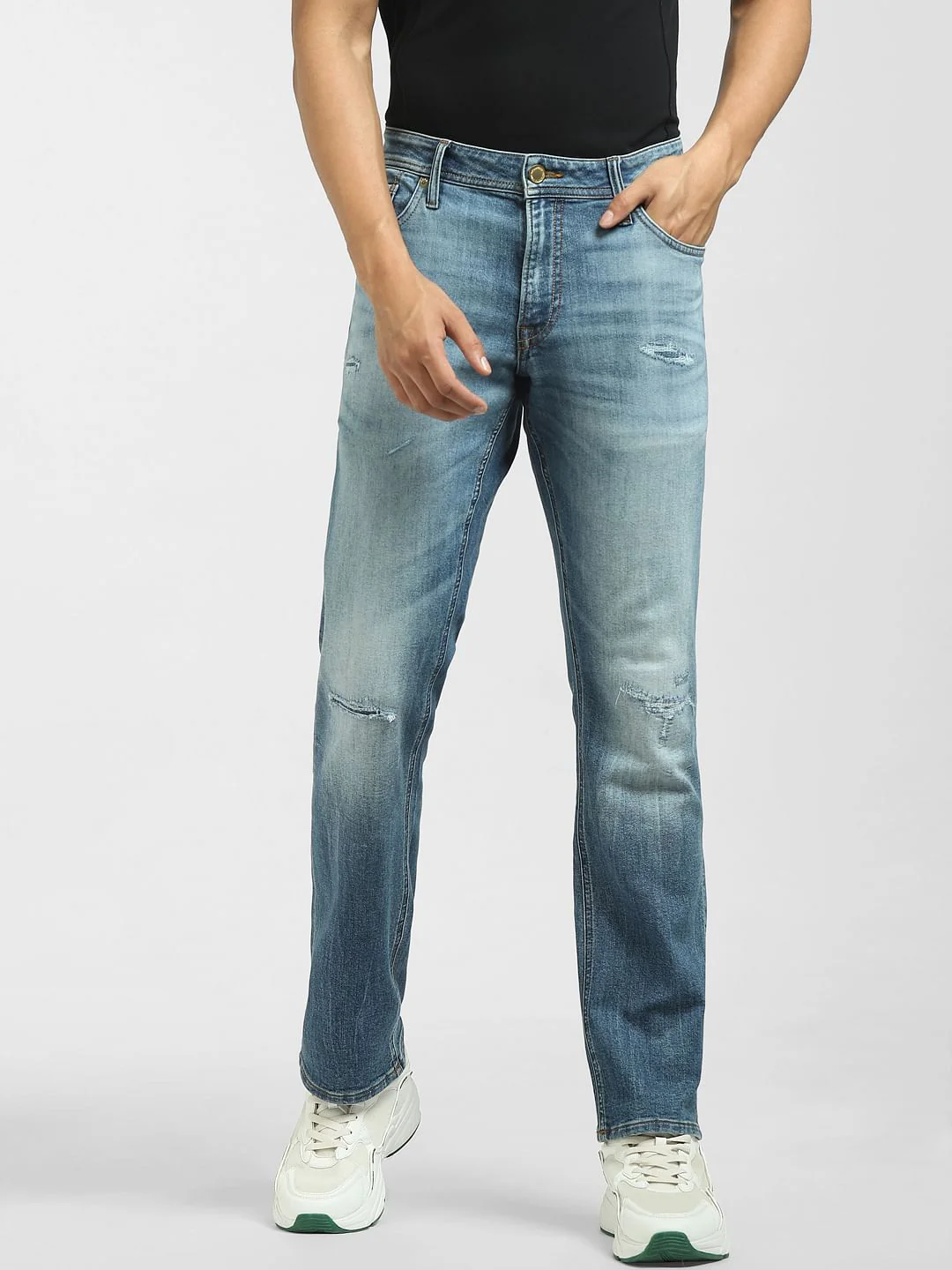 Blue Mid Rise Clark Regular Jeans - Image 2