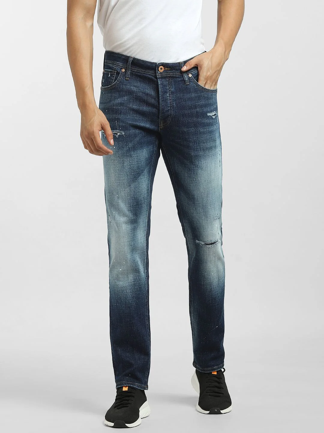 Blue Low Rise Distressed Glenn Slim Jeans - Image 2
