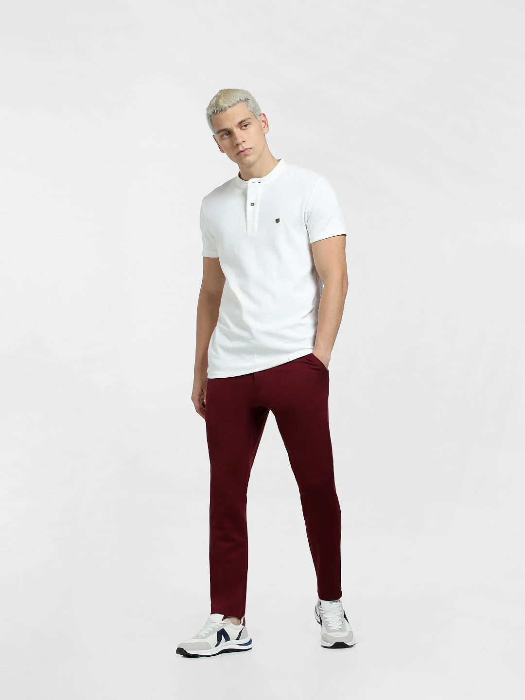 White Henley T-shirt - Image 6