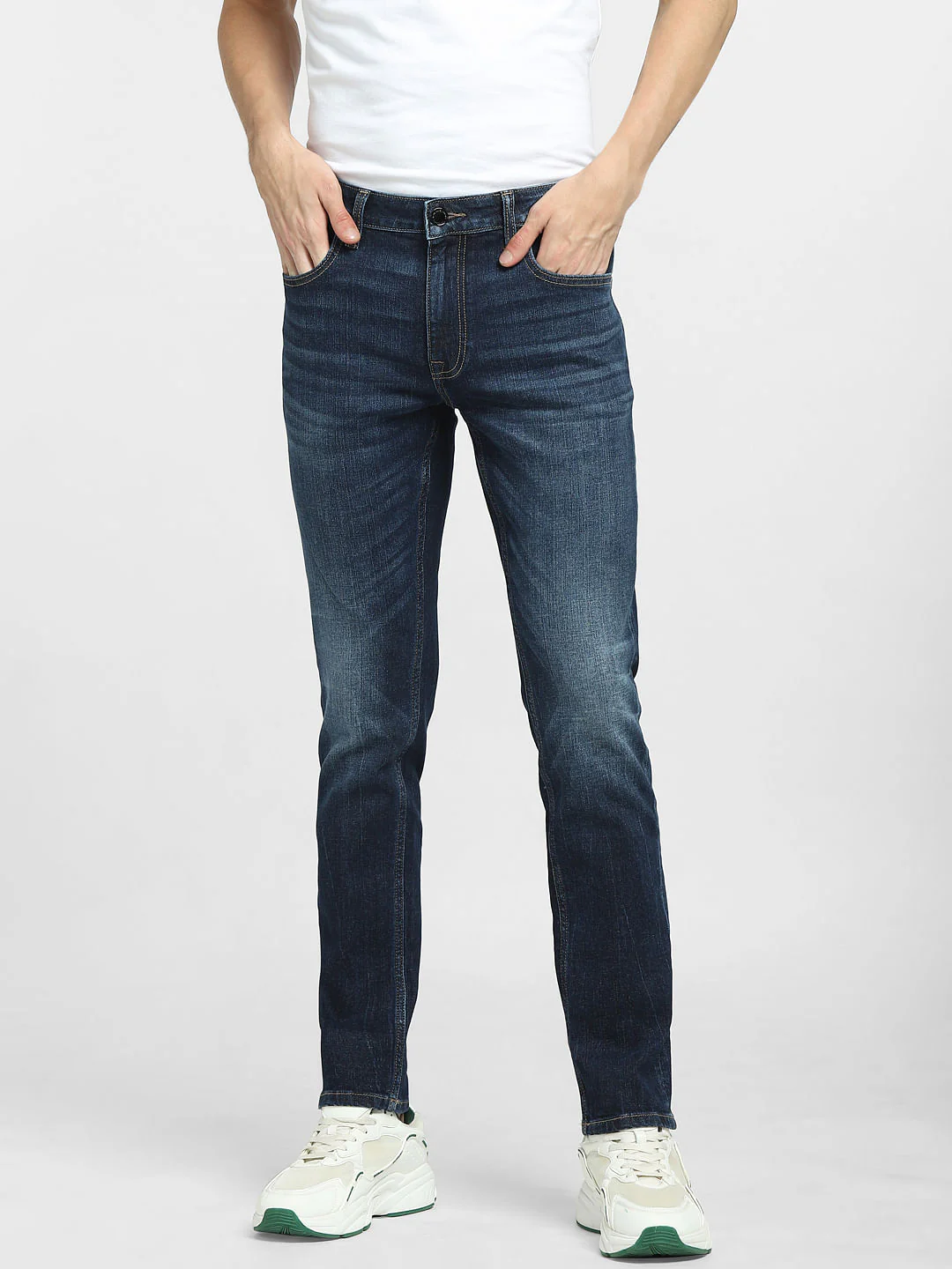 Dark Blue Low Rise Ben Skinny Jeans - Image 2