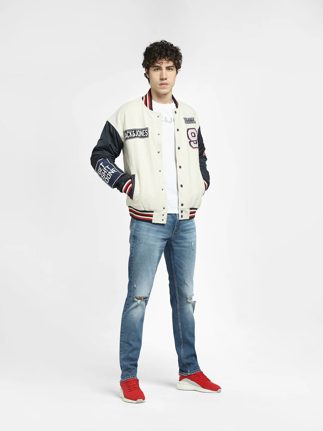 Blue Low Rise Ripped Glenn Slim Fit Jeans