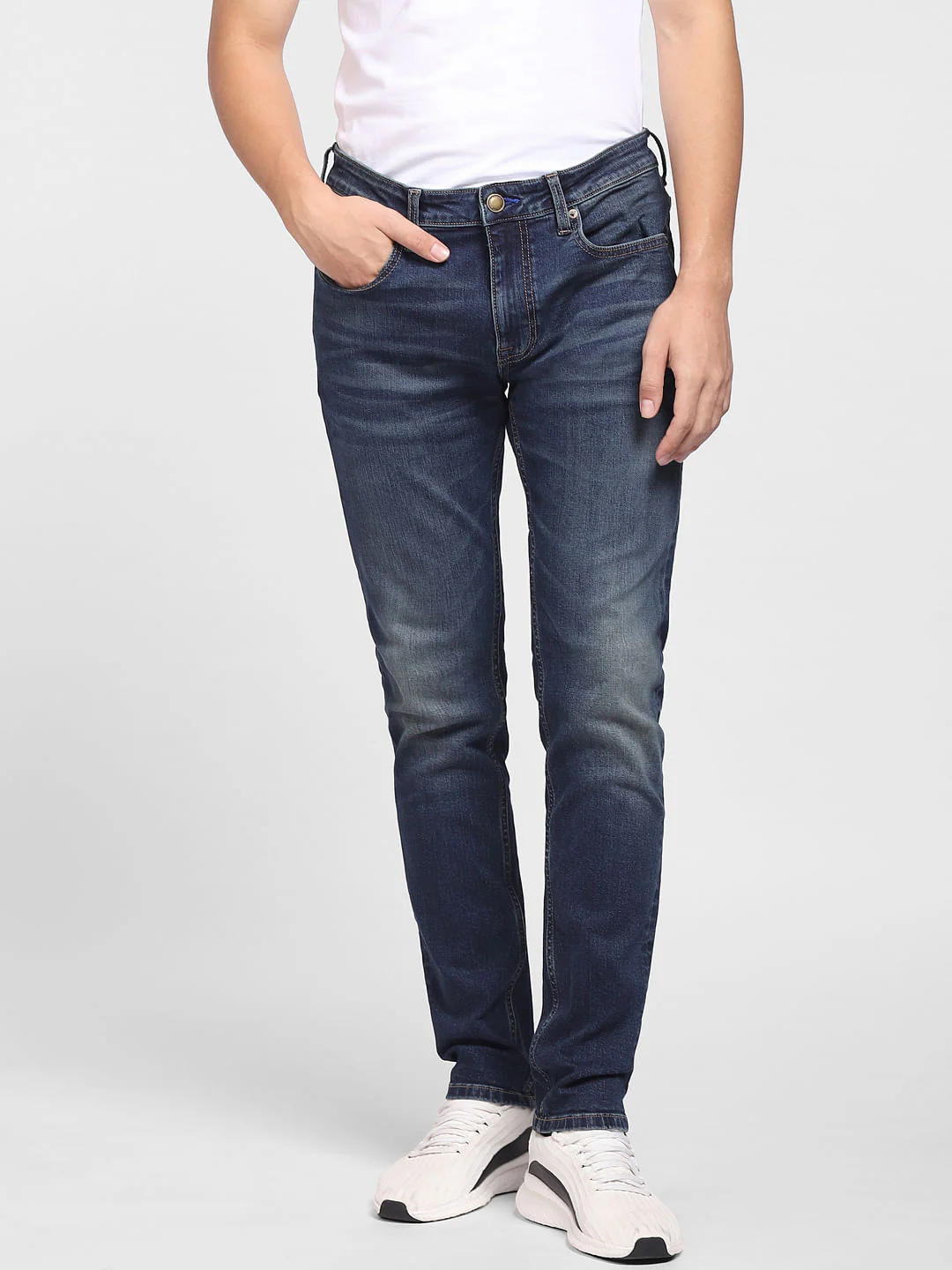 Dark Blue Low Rise Ben Skinny Fit Jeans - Image 2