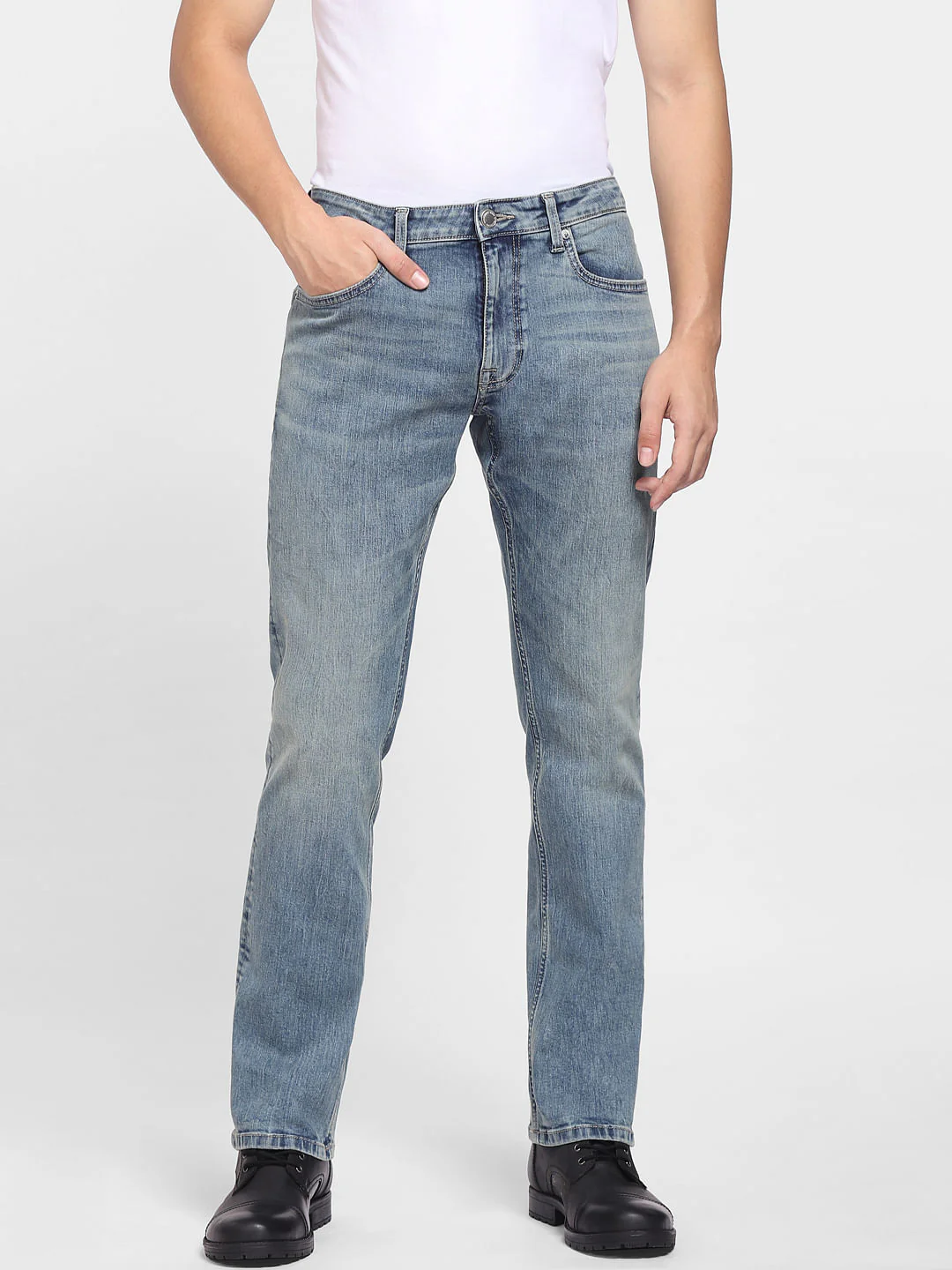 Blue Mid Rise Clark Regular Fit Jeans - Image 2