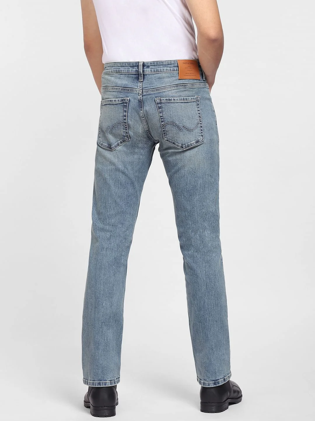 Blue Mid Rise Clark Regular Fit Jeans - Image 4