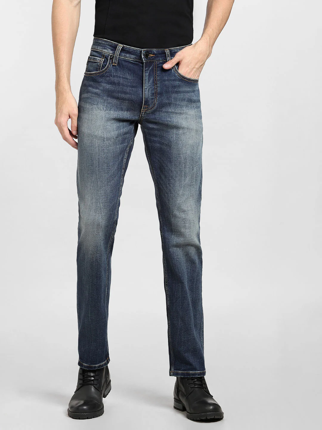 Blue Mid Rise Clark Regular Jeans - Image 2