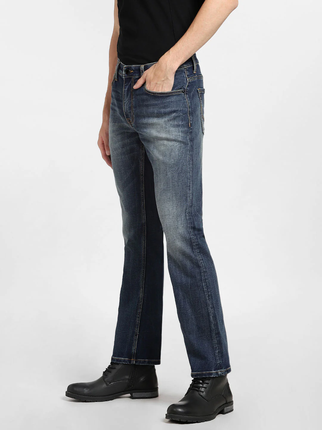 Blue Mid Rise Clark Regular Jeans - Image 3