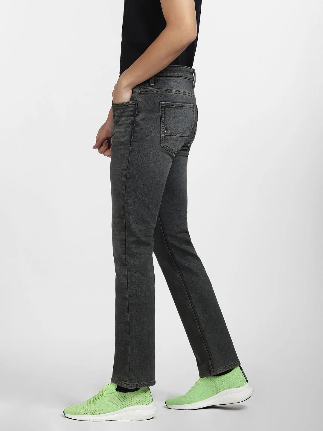 Dark Blue Mid Rise Distressed Regular Fit Jeans - Image 3