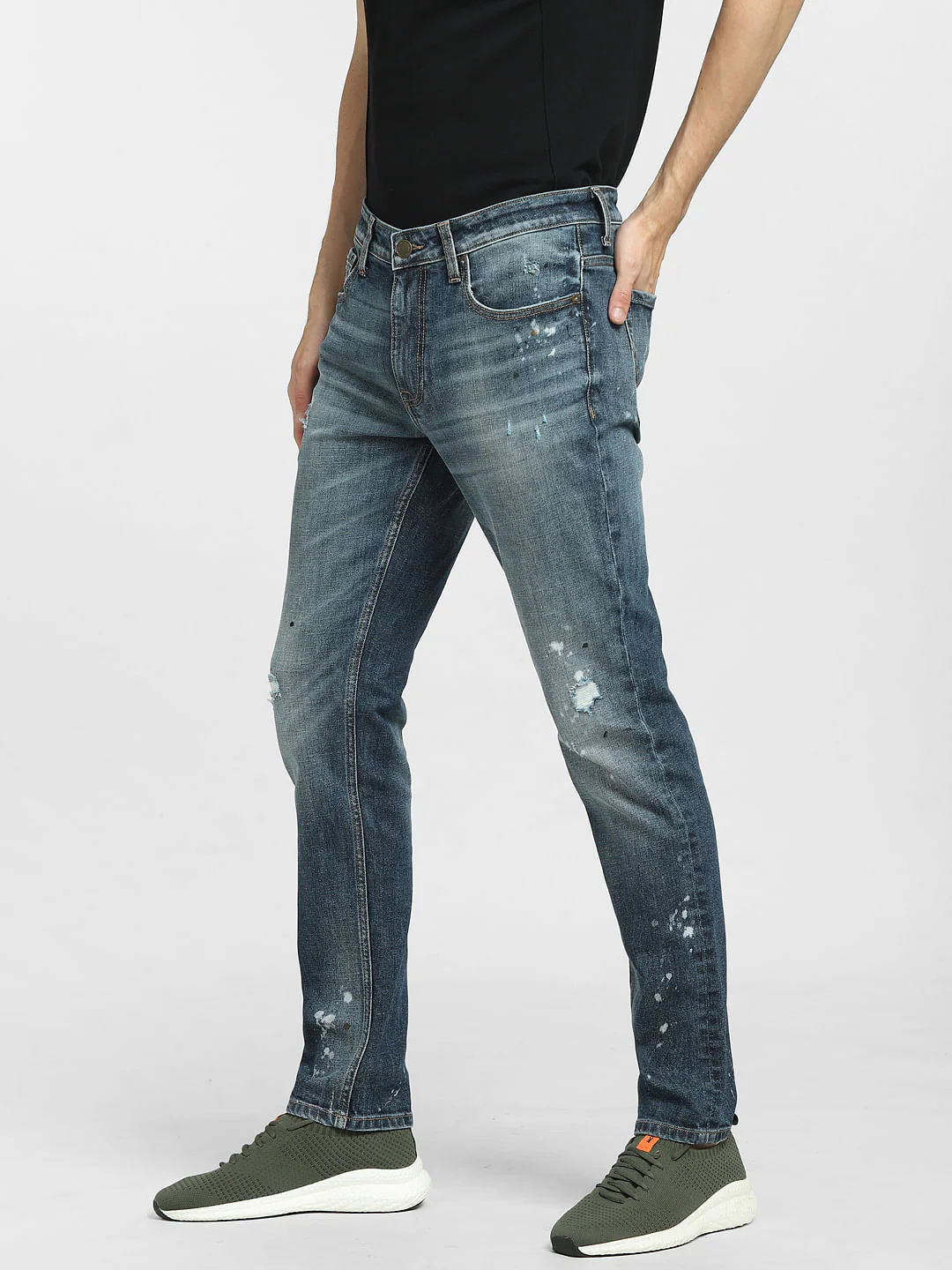 Dark Blue Low Rise Washed Glenn Slim Fit Jeans - Image 3