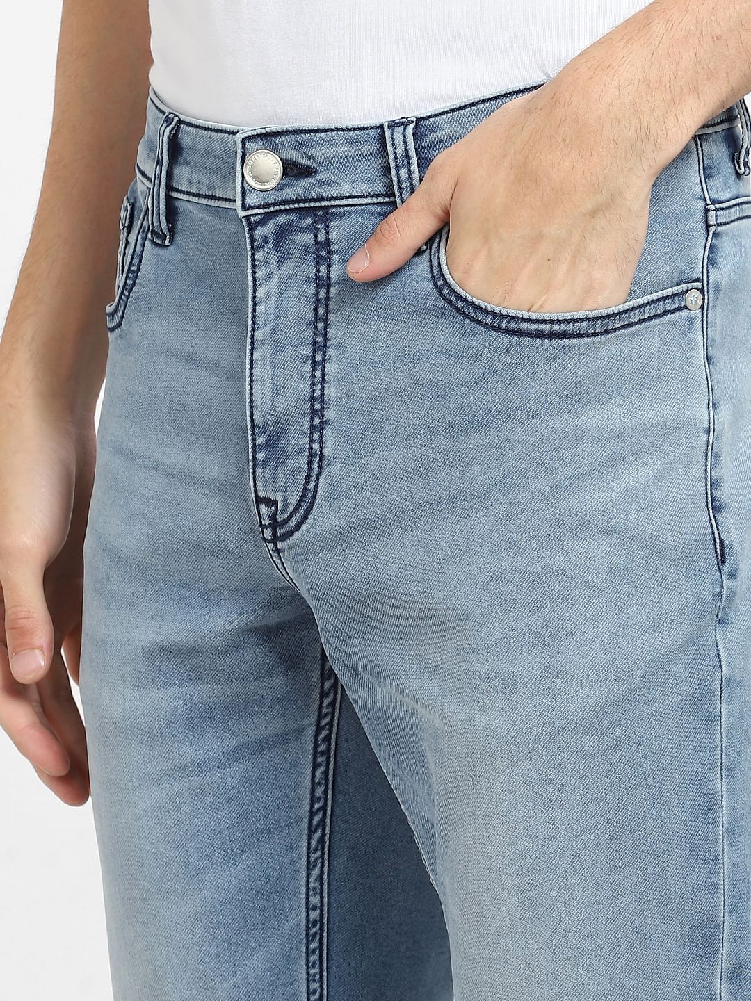 Light Blue Low Rise Glenn Slim Jeans - Image 5