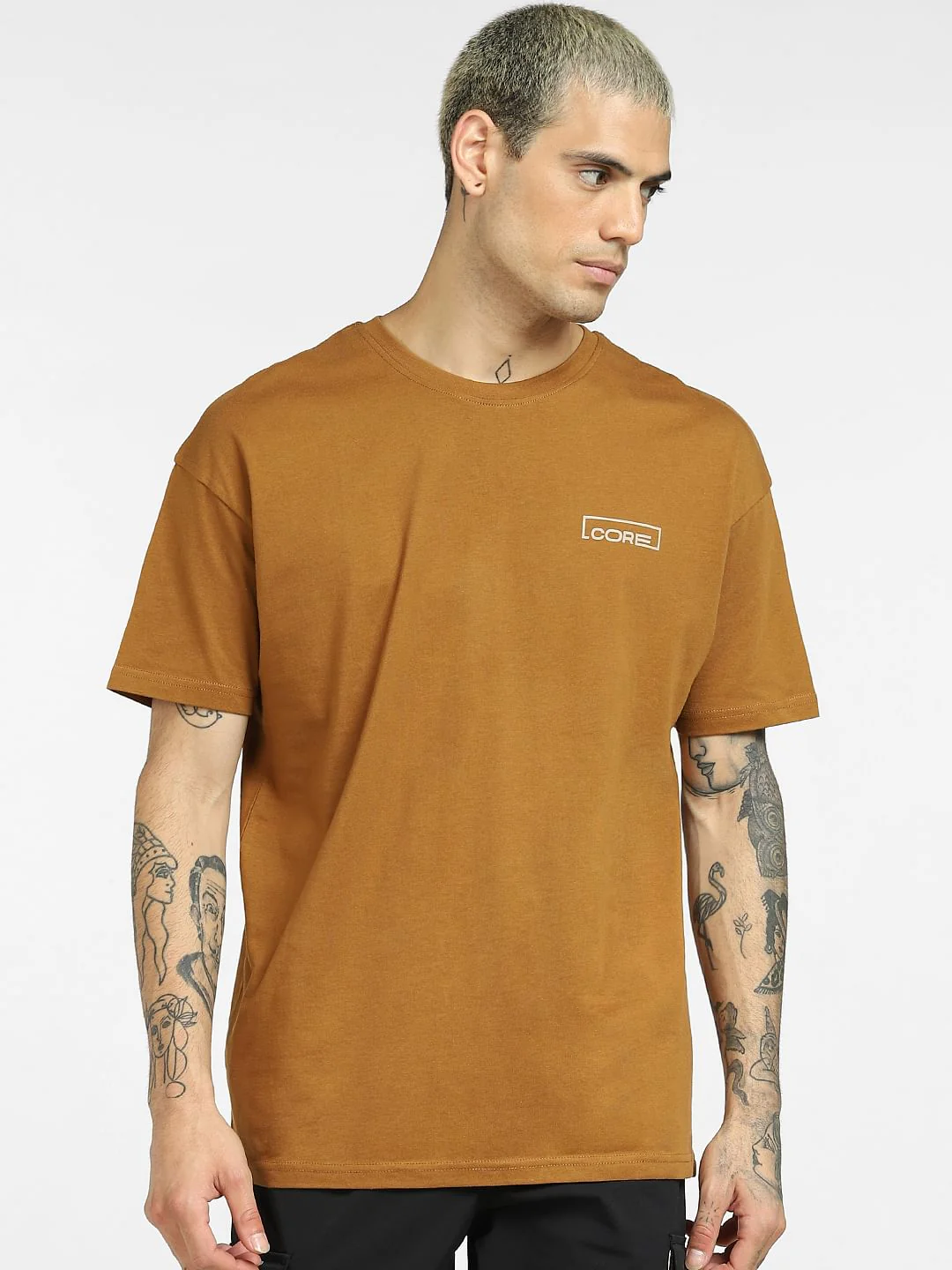 Brown Logo Print Crew Neck T-shirt - Image 2