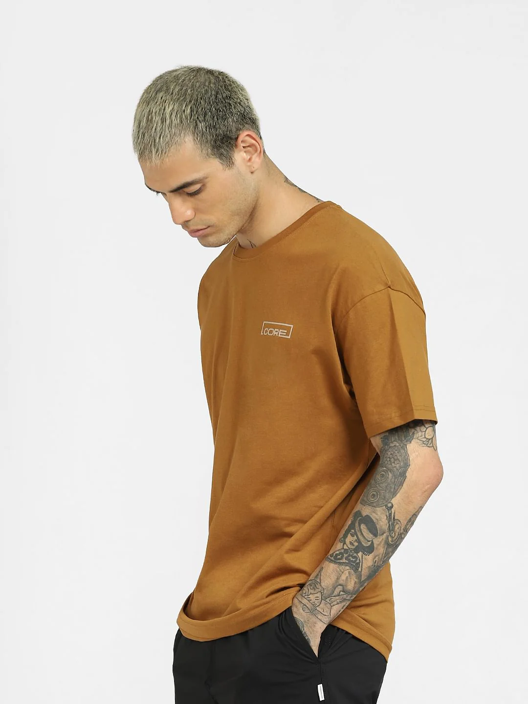 Brown Logo Print Crew Neck T-shirt - Image 3
