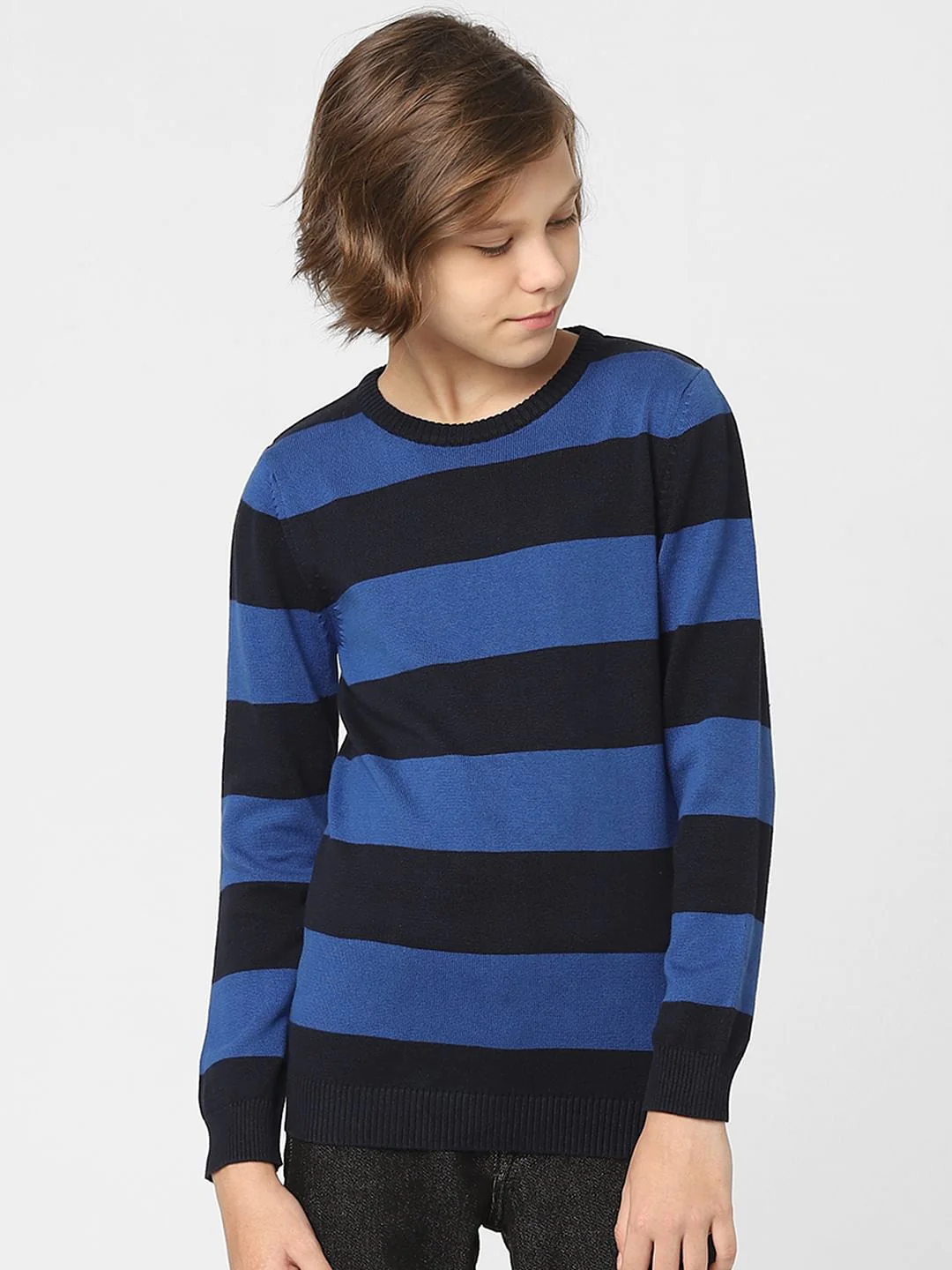 Boys Blue Striped Pullover - Image 2