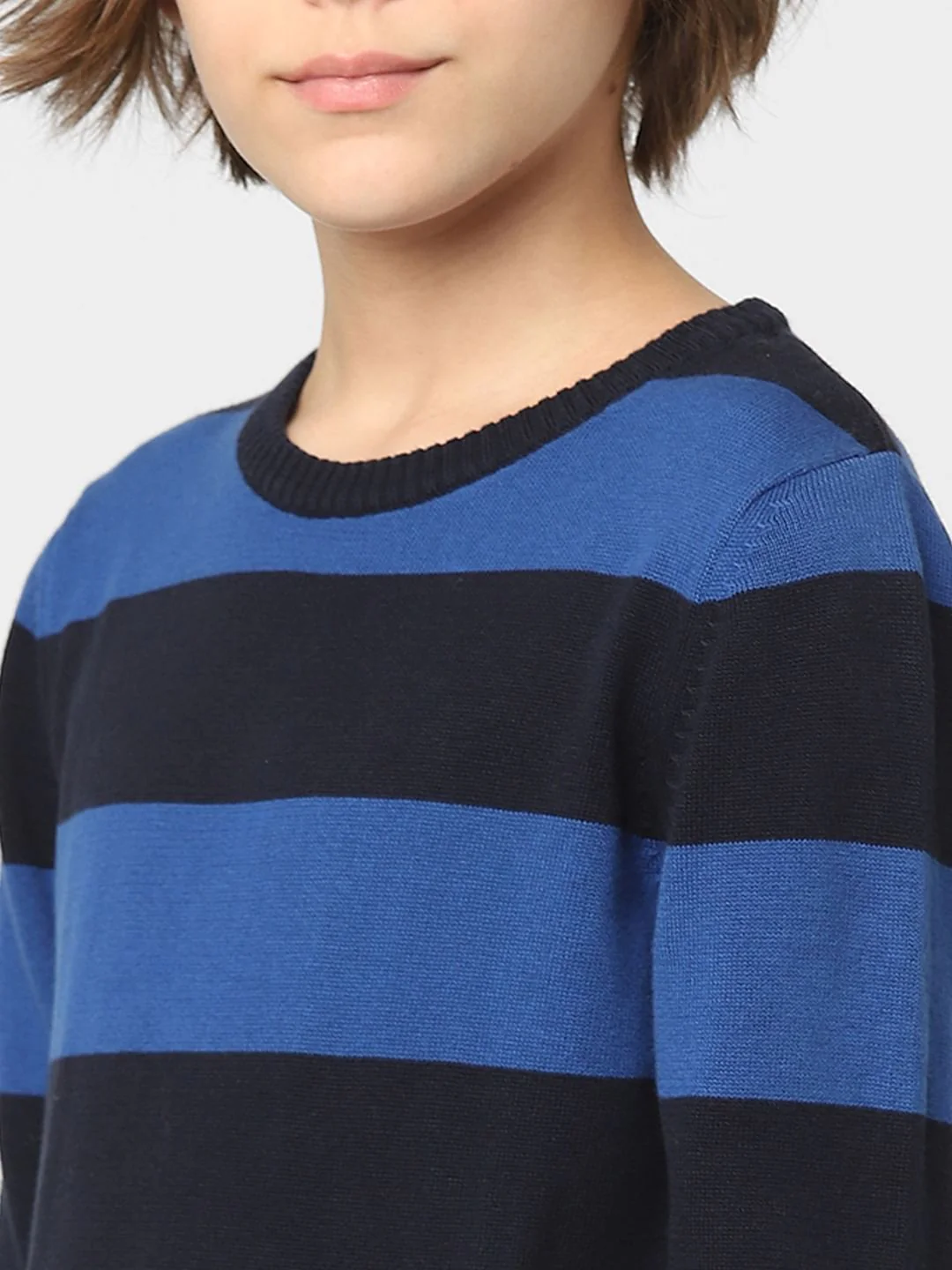 Boys Blue Striped Pullover - Image 5
