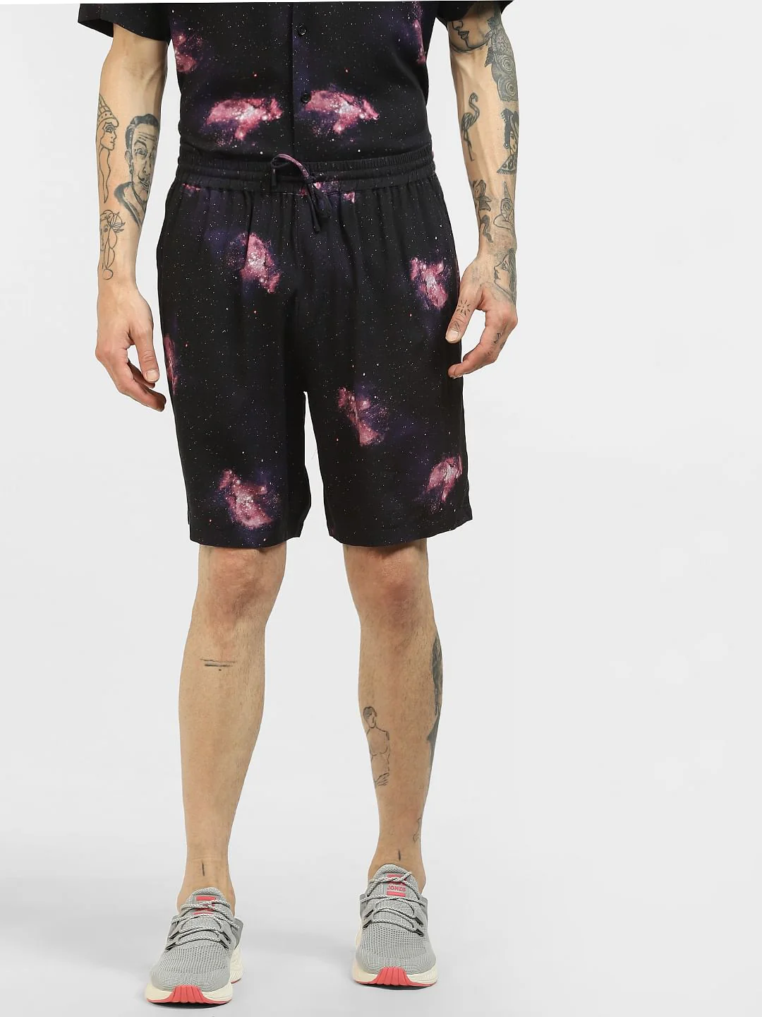 Black Galaxy Print Co-ord Shorts - Image 2