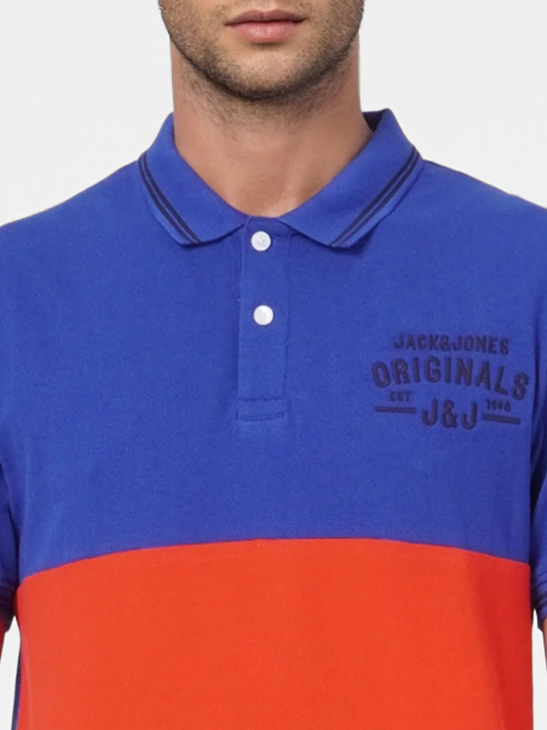 Red Colourblocked Polo Neck T-shirt - Image 6