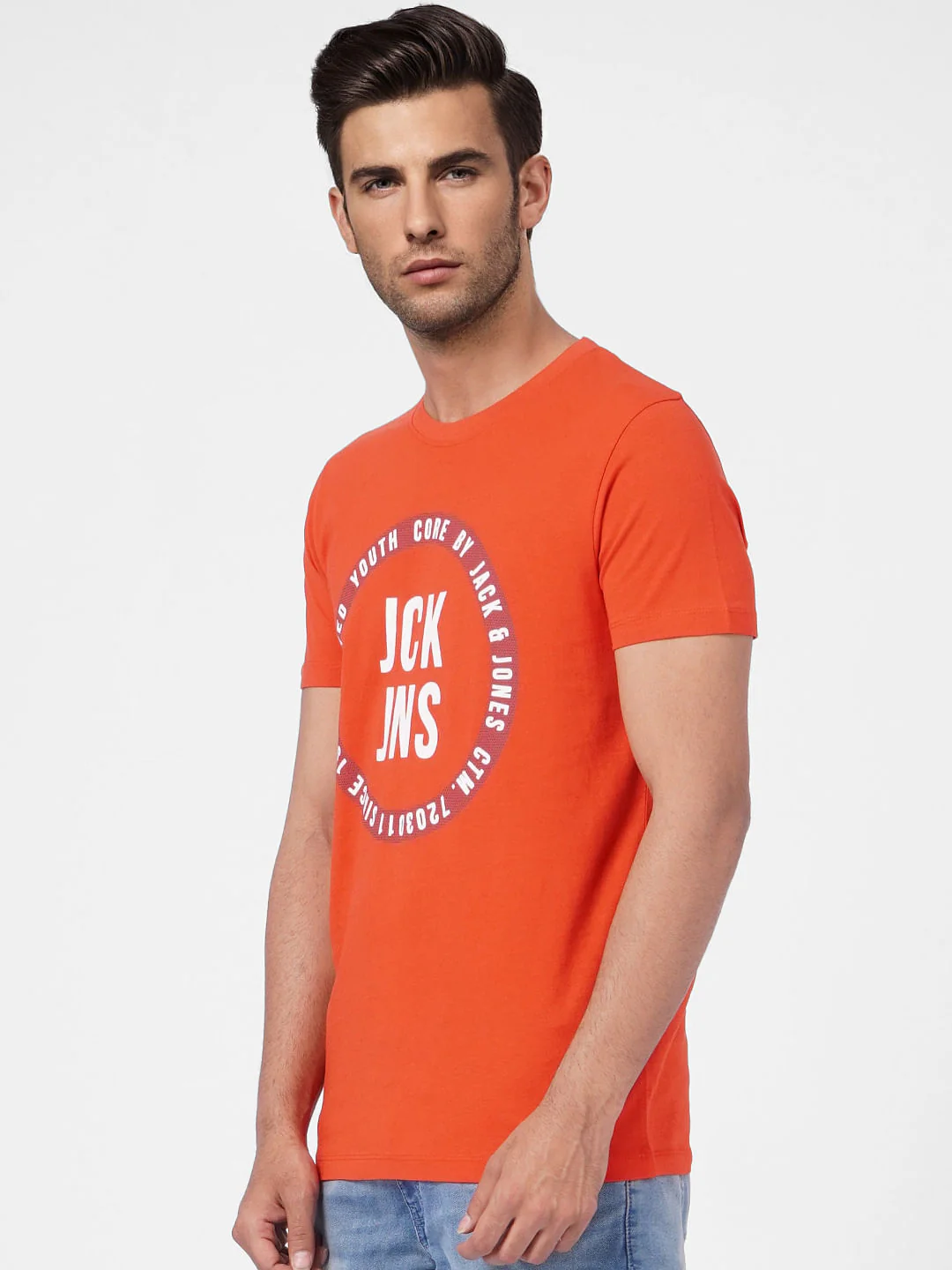 Red Graphic Print Crew Neck T-shirt - Image 3
