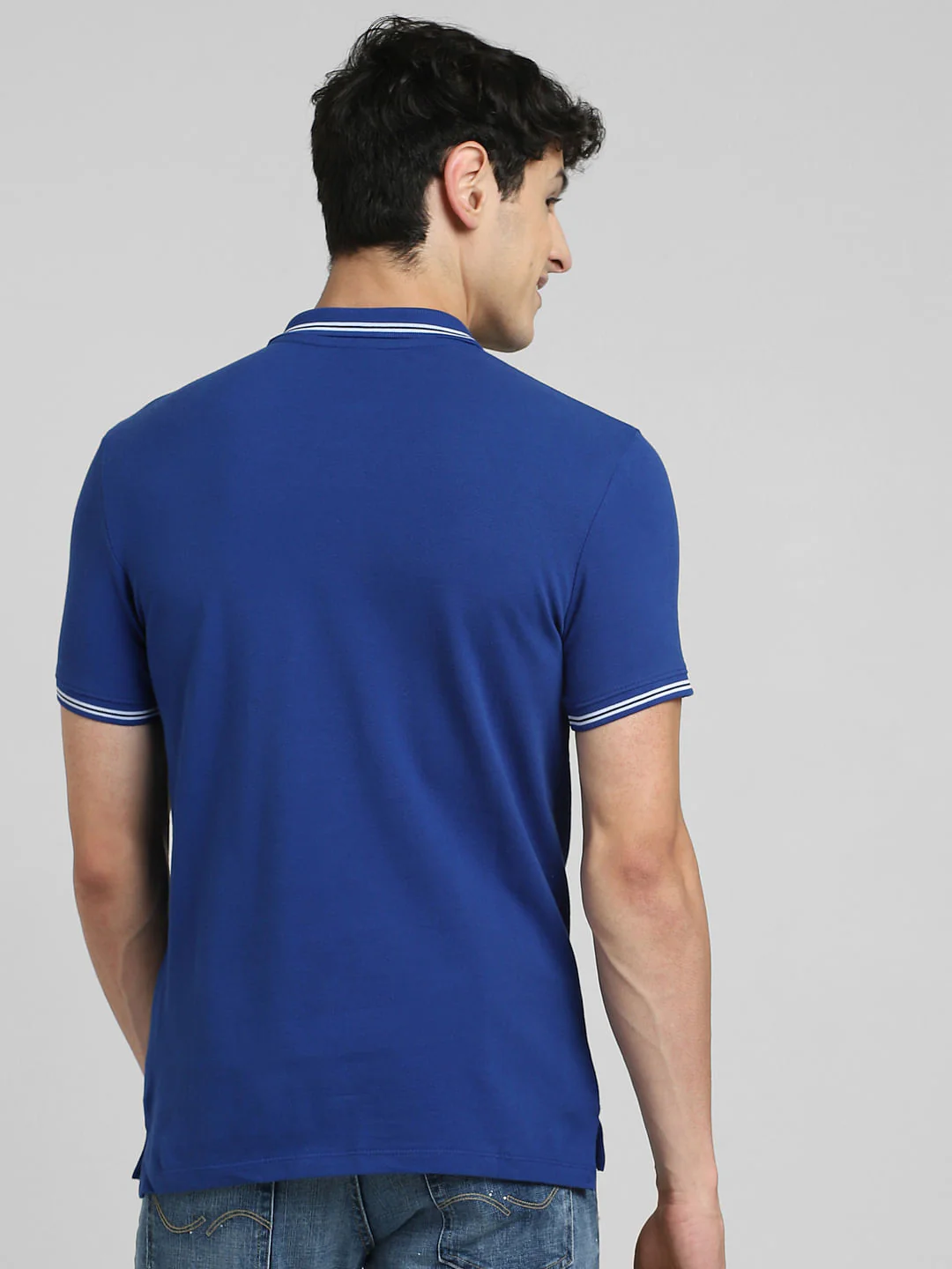 Blue  Polo Neck T-shirt - Image 4