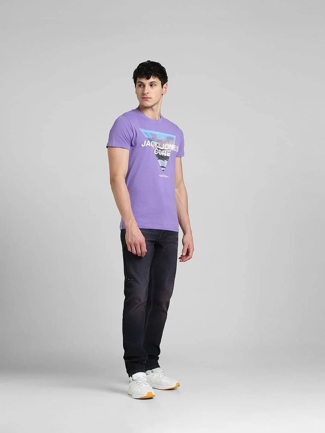 Purple Graphic Print Crew Neck T-shirt - Image 6